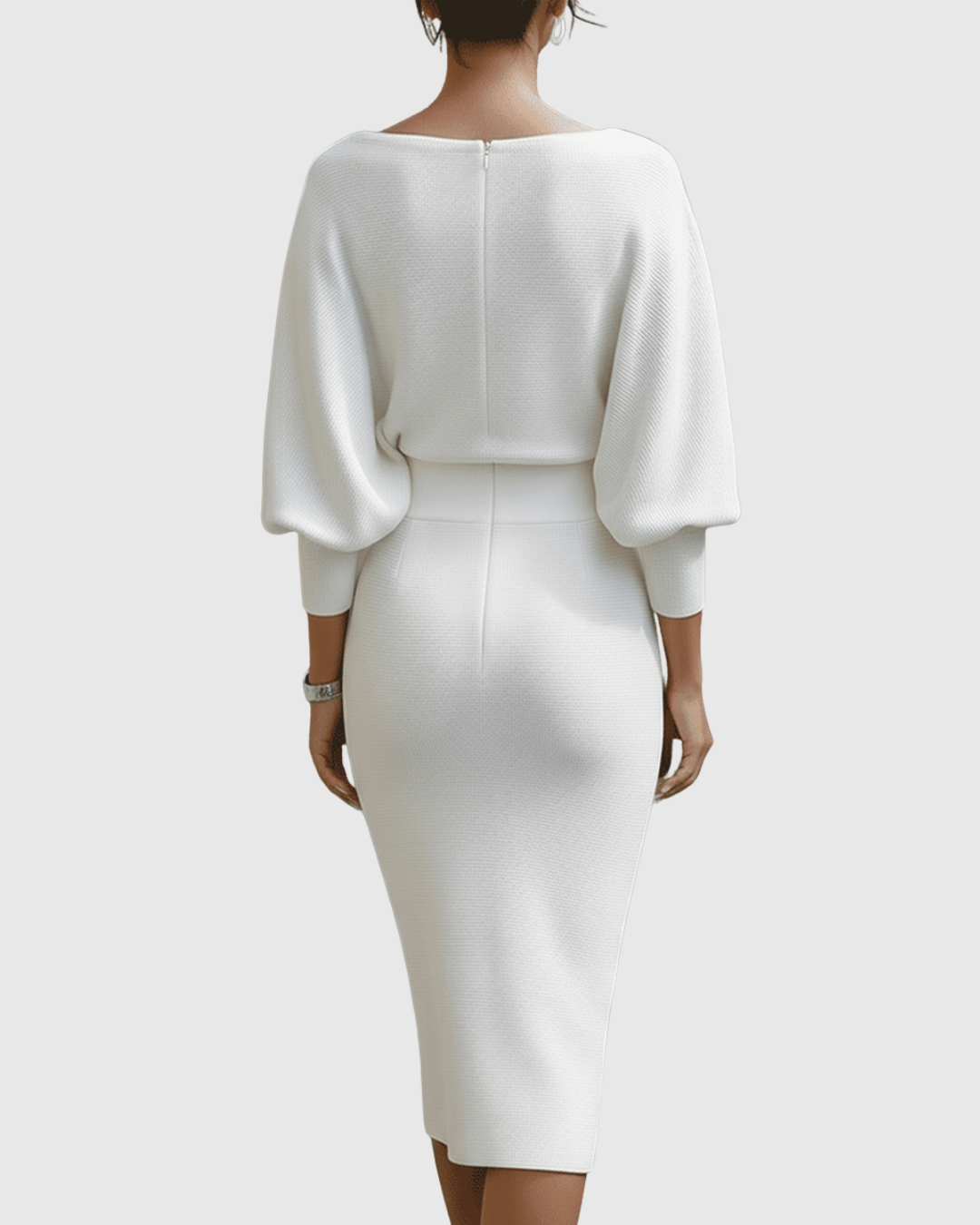 ISMERIA | Vestido midi con mangas murciélago
