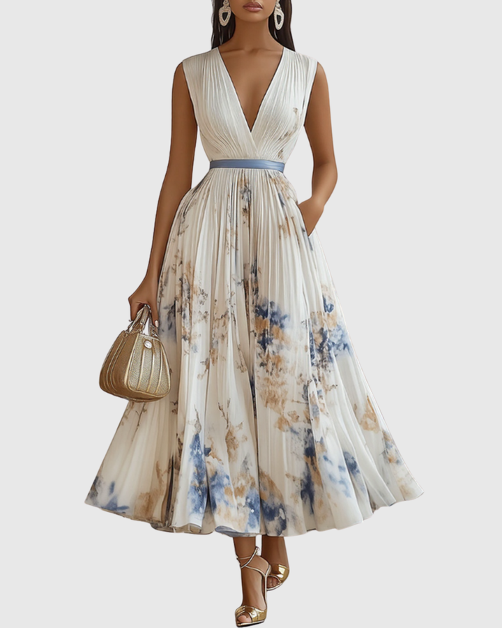 ROWELLA | Elegante vestido largo plisado