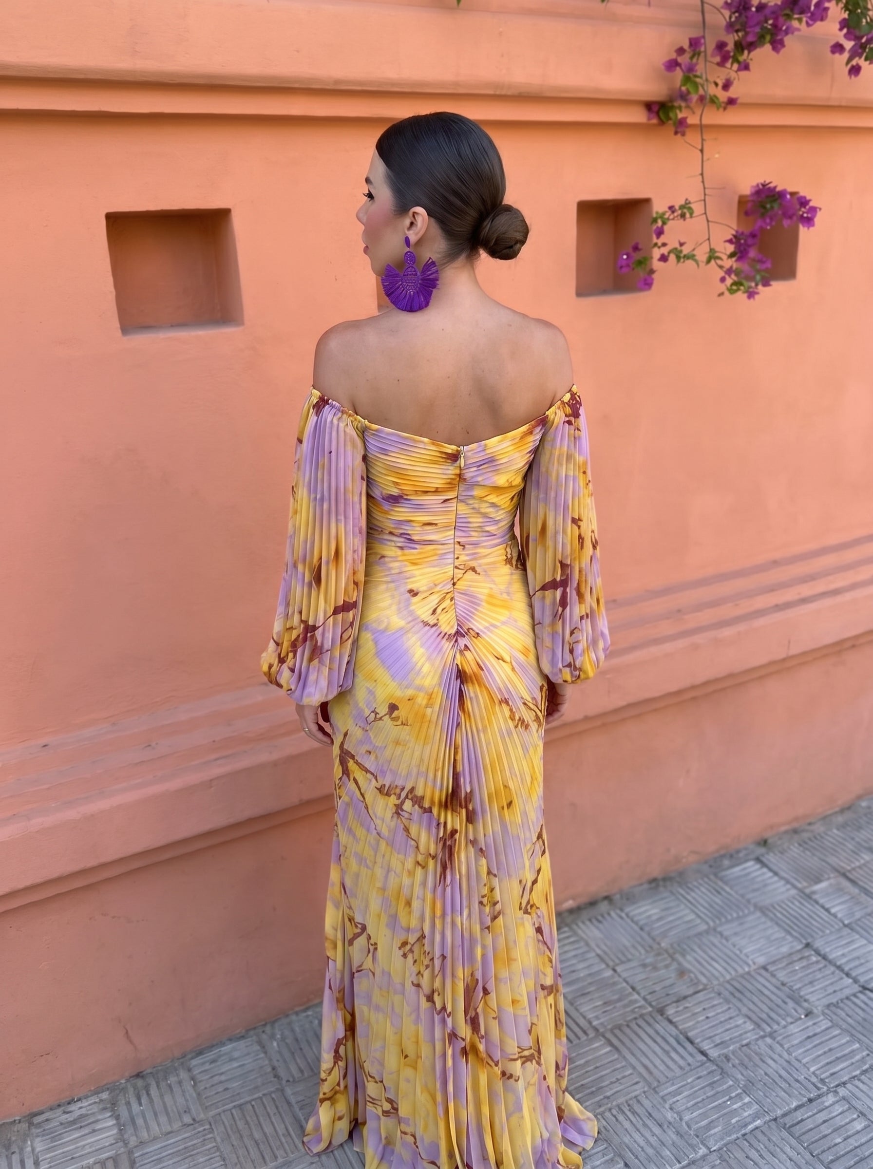 Gregoria | Vestido Largo Floral con Escote Profundo