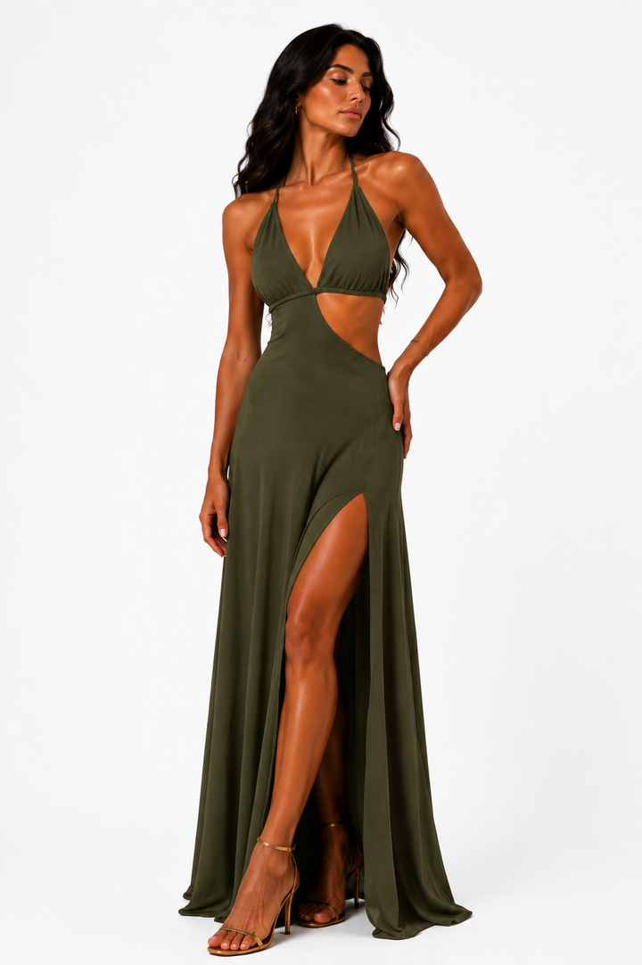 Marta - Vestido maxi con escote y apertura