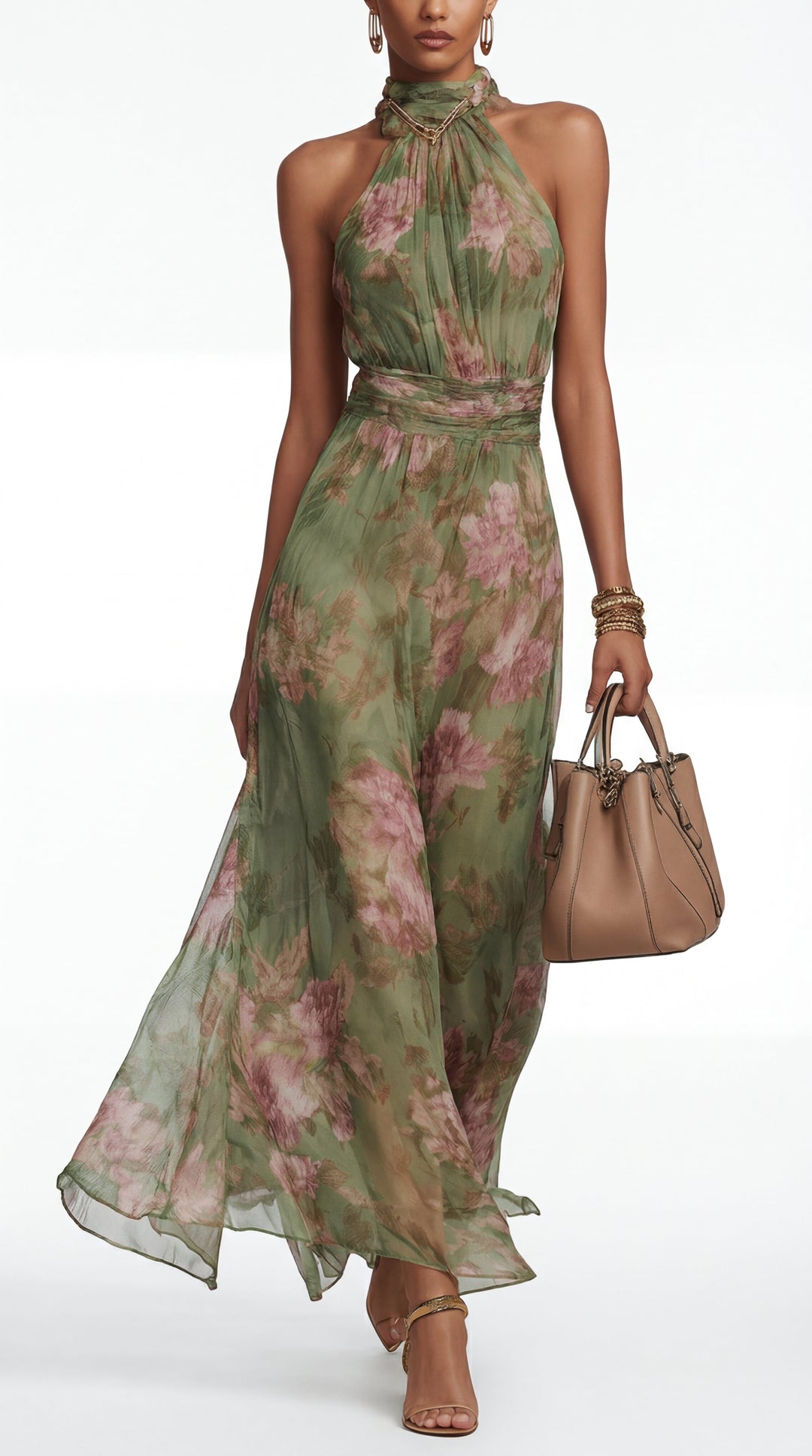 Livia™| Vestido maxi halter floral elegante
