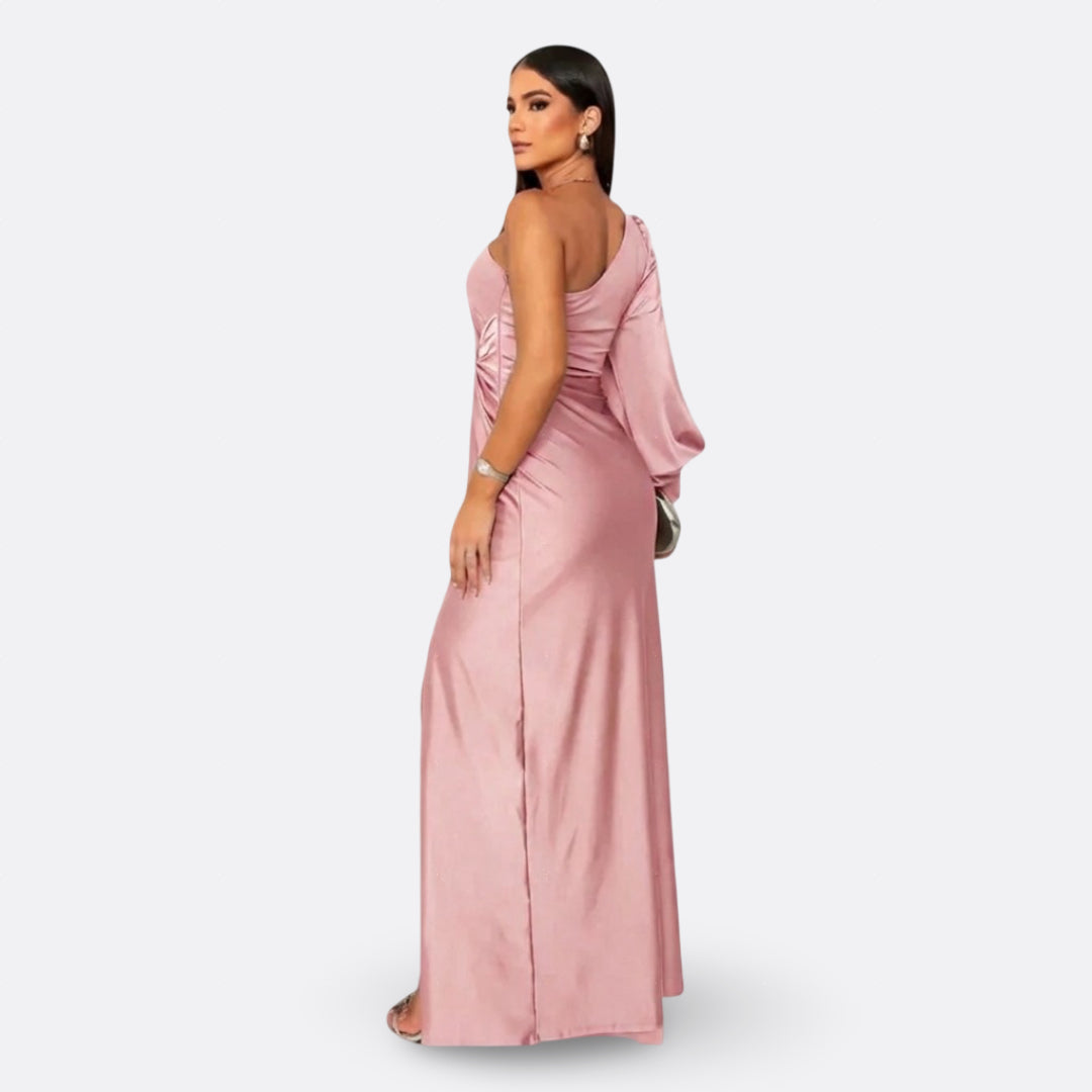 Diana | Vestido con manga abullonada y nudo lateral