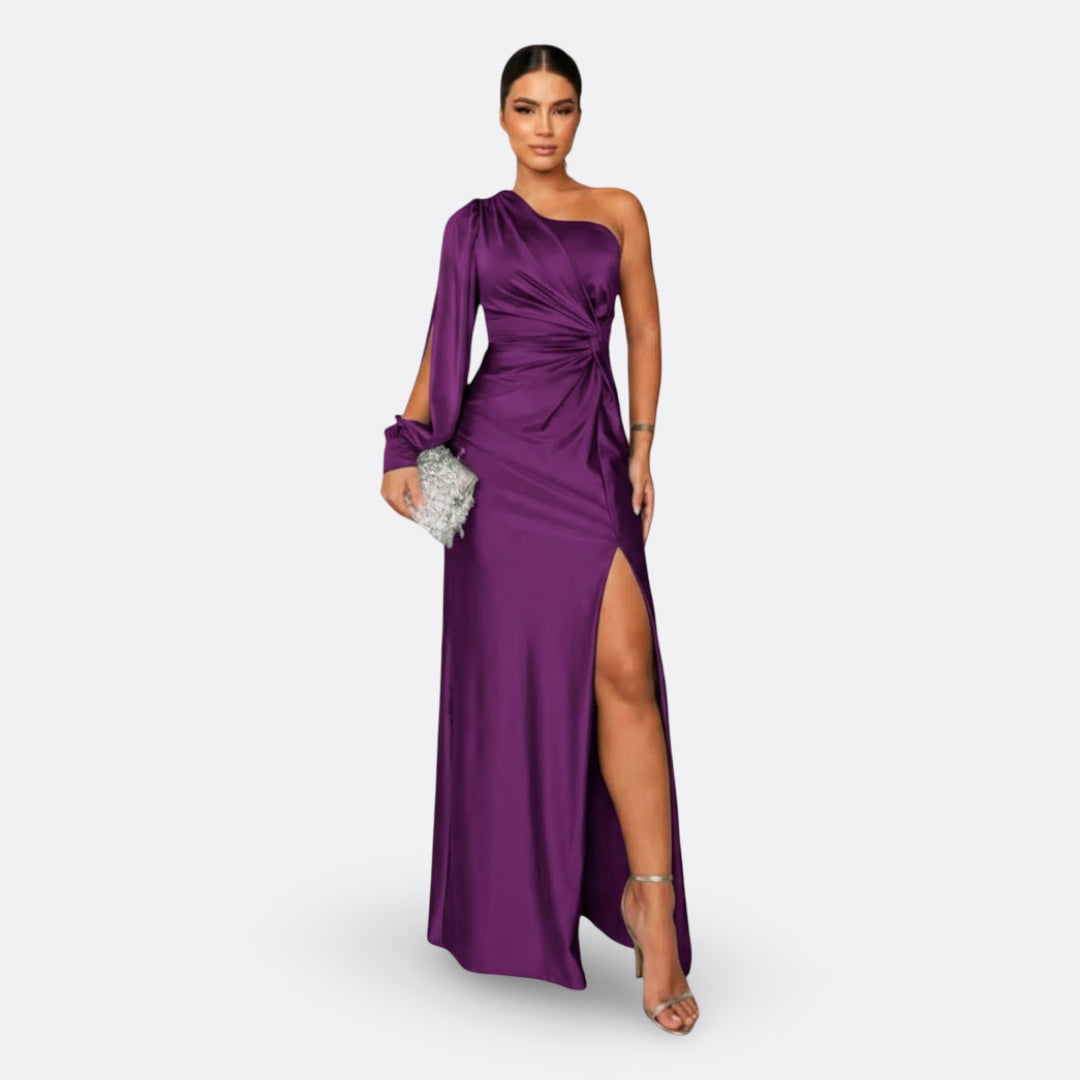 Diana | Vestido con manga abullonada y nudo lateral