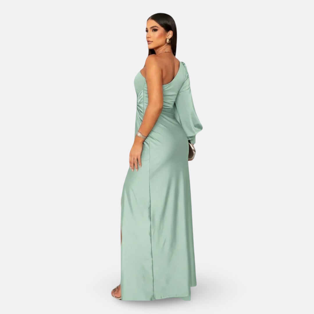 Diana | Vestido con manga abullonada y nudo lateral