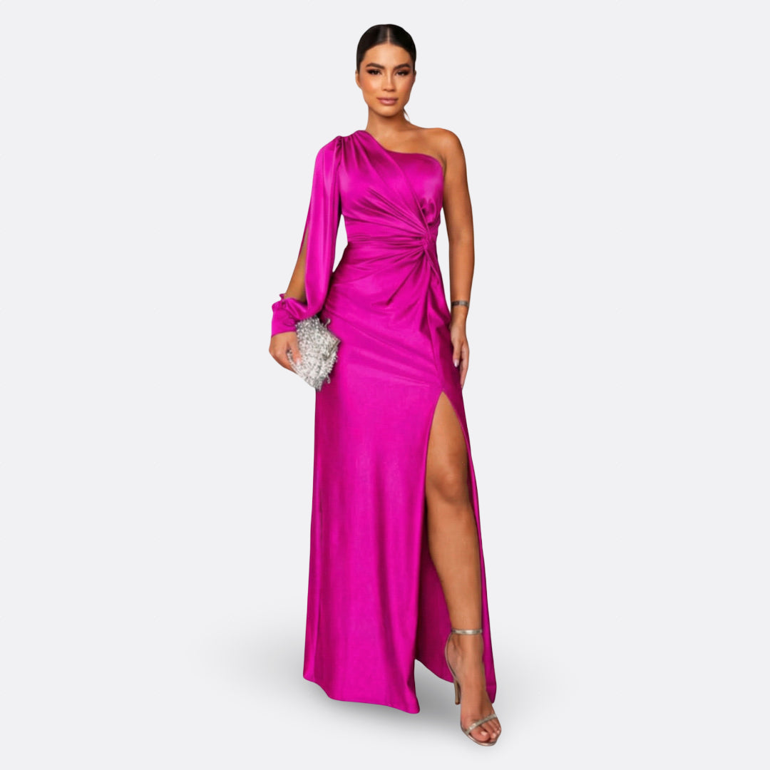 Diana | Vestido con manga abullonada y nudo lateral