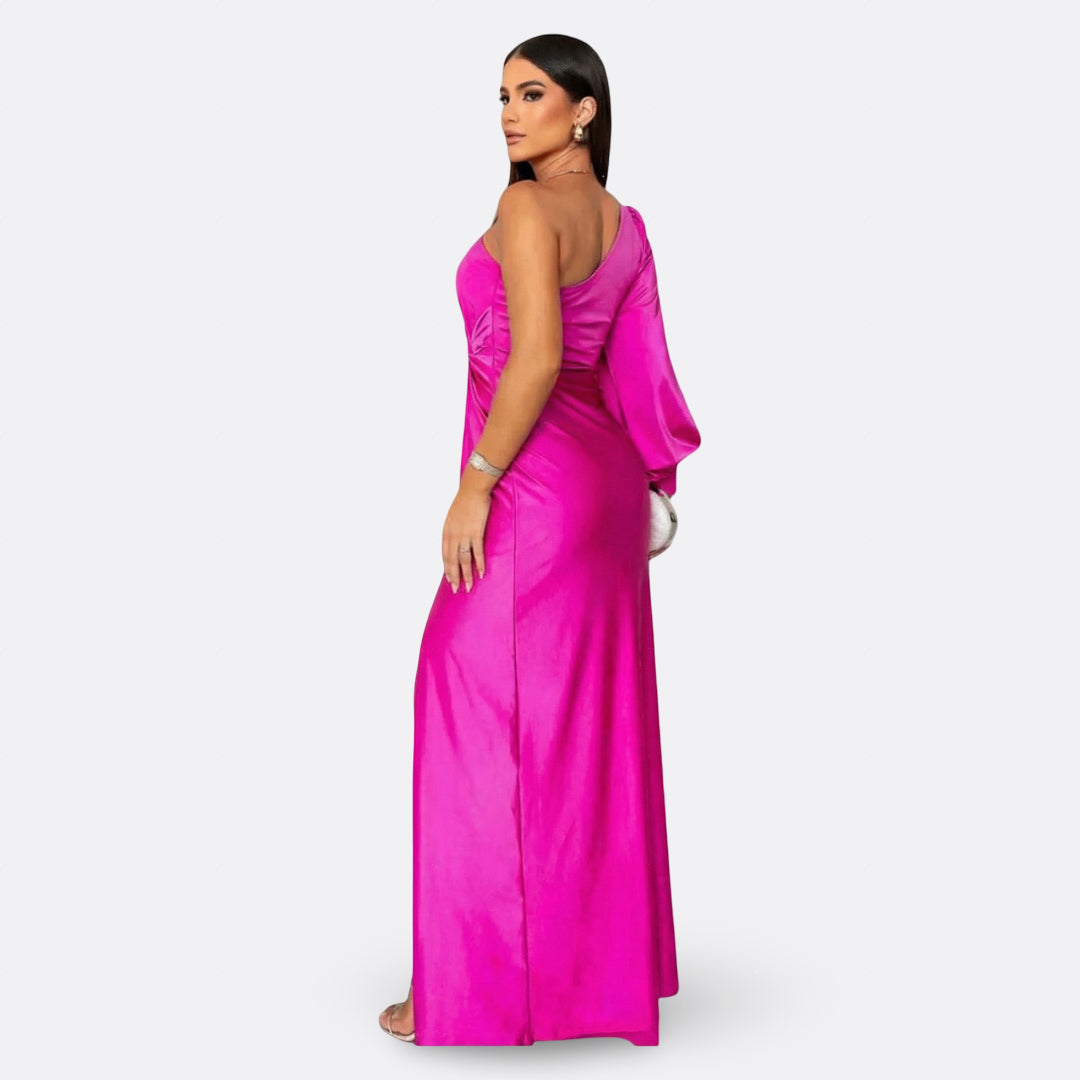 Diana | Vestido con manga abullonada y nudo lateral